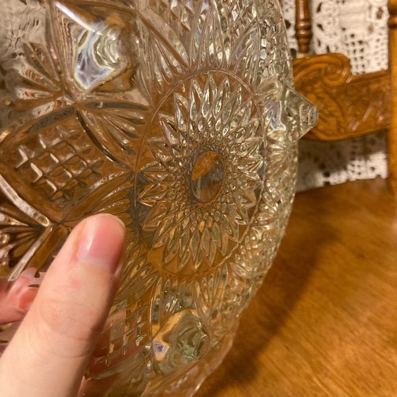 Parisi Cut Glass Tray, Footed and Handled Dish - Deep Base for Food and Display - Picture 9 of 14